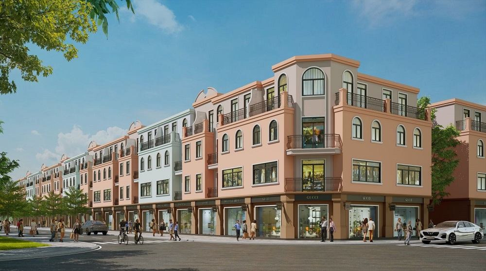 Shophouse Vinhomes Pearl Bay thường nằm dọc các trục đường chính
